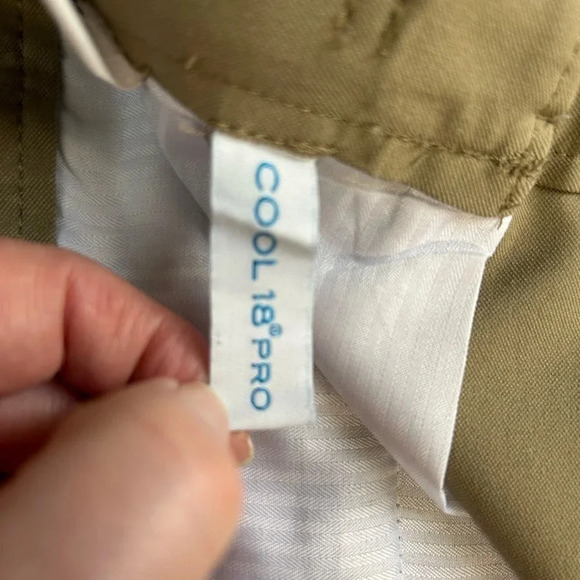 Haggar Mens 36  Cool 18 Pro Expandable Waist Comfort Stretch Shorts‎ Khaki - Picture 11 of 13